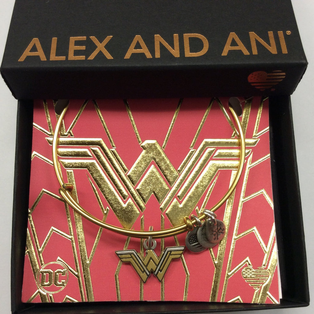 Alex and Ani Womens Wonder Woman Logo Bangle Two-Tone