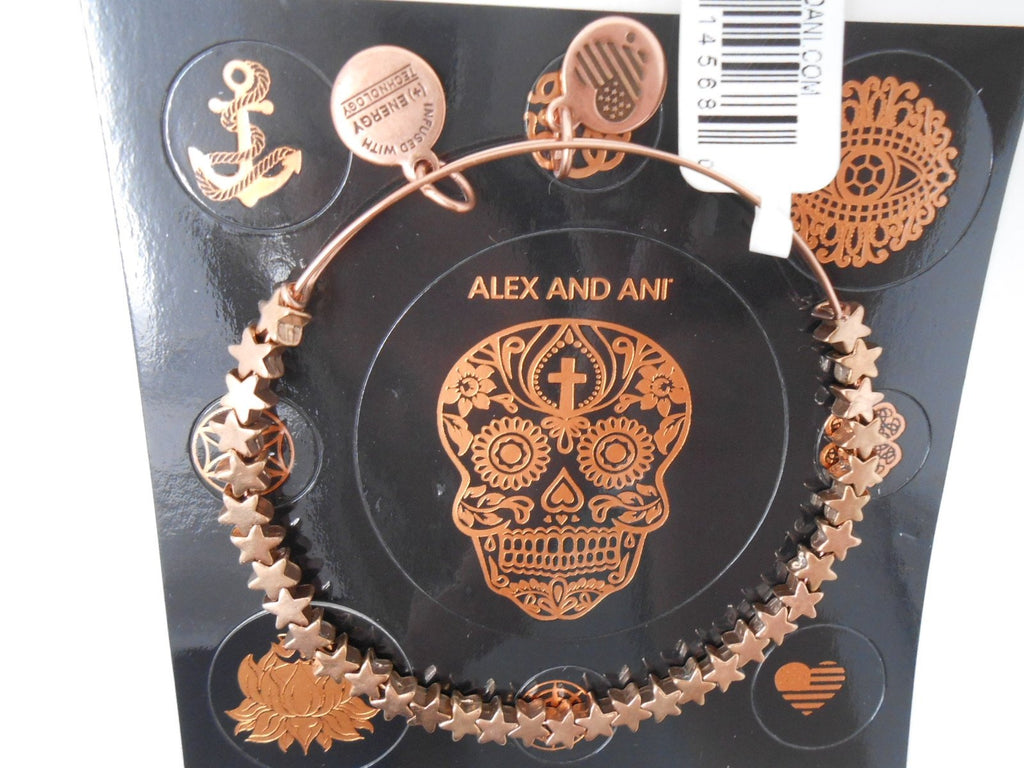 Alex and Ani Womens Star Beaded Bangle Bracelet