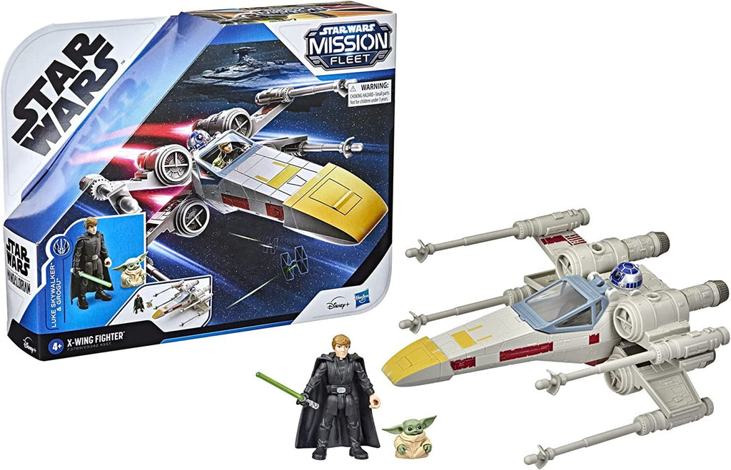 Star Wars Mission Fleet Stellar Class Luke Skywalker & Grogu X-Wing Jedi Search & Rescue 2.5-Inch-Scale Figure and Vehicle, Ages 4 and Up