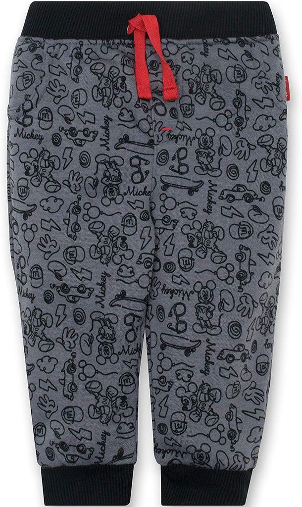 Disney Mickey Mouse Baby Boys' 2 Pack Fleece Drawstring Jogger Pants, Black