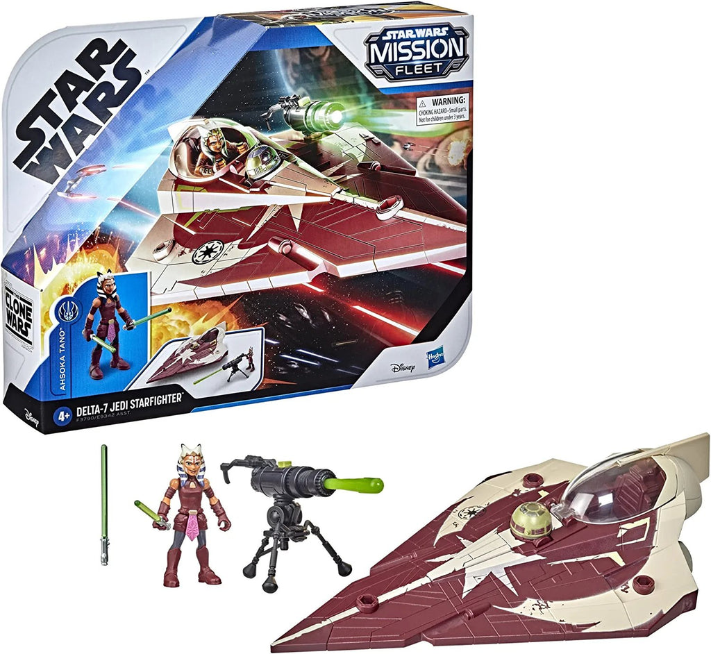 Star Wars Toys Mission Fleet Ahsoka Tano Delta-7 Jedi Starfighter, Starfighter Strike 2.5-Inch-Scale Figure and Vehicle, Ages 4 and Up, (F3790)