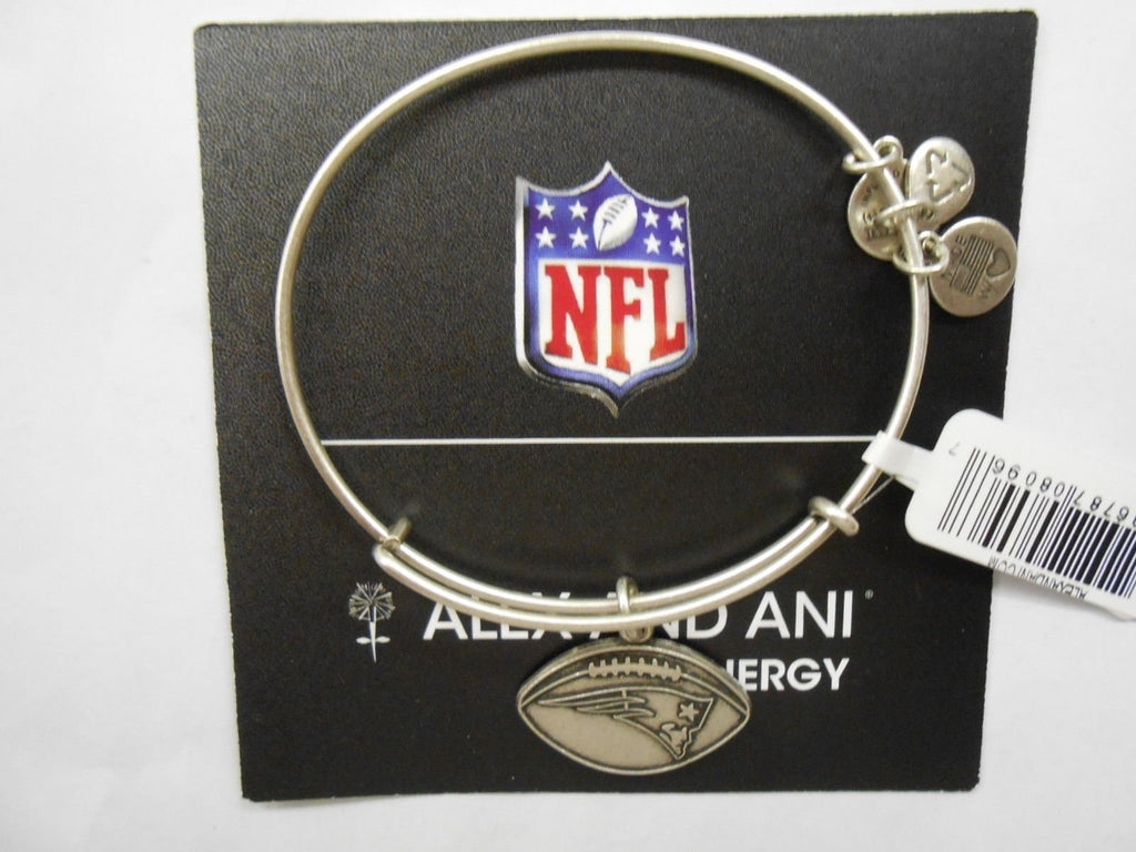 Alex and Ani "NFL" New England Patriots Football Expandable Wire Bangle Bracelet, 7.5"