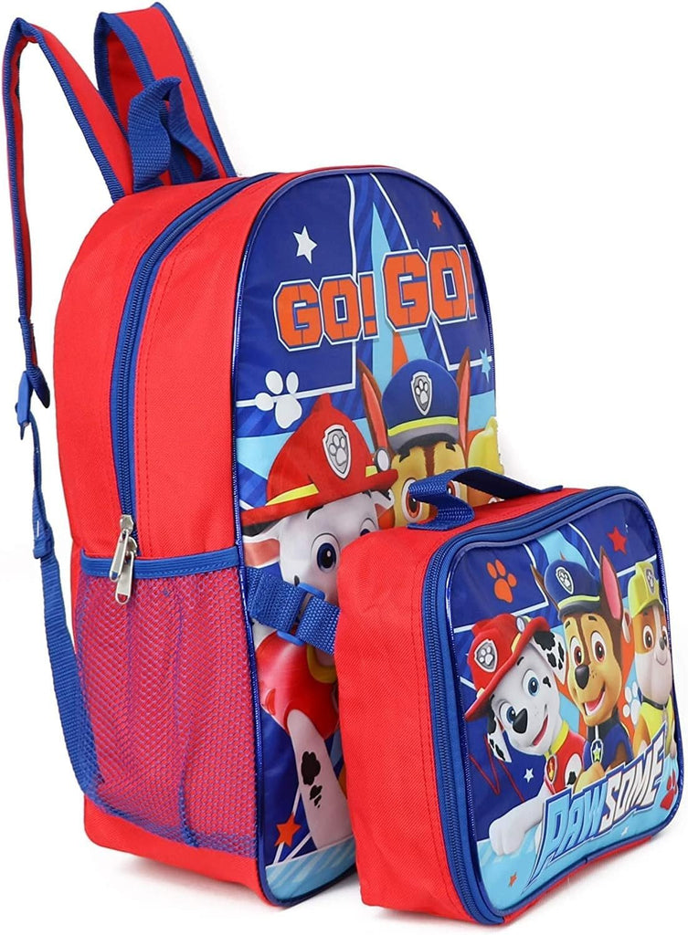 Ruz Paw Patrol Boys 16 Inch Backpack With Removable Matching Lunch Box Set