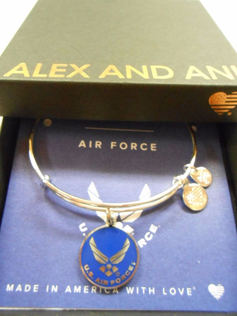 Alex and Ani Armed Forces US Air Force Expandable Wire Bangle Charm Bracelet