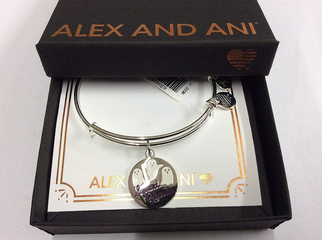 Alex and Ani Women's Color Infusion Squad Ghouls Charm Bangle, Shiny Silver