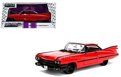 JADA 1: 24 W/B - Metals - Bigtime Kustoms - 1959 Cadillac Coupe Deville (Red) Diecast Vehicles