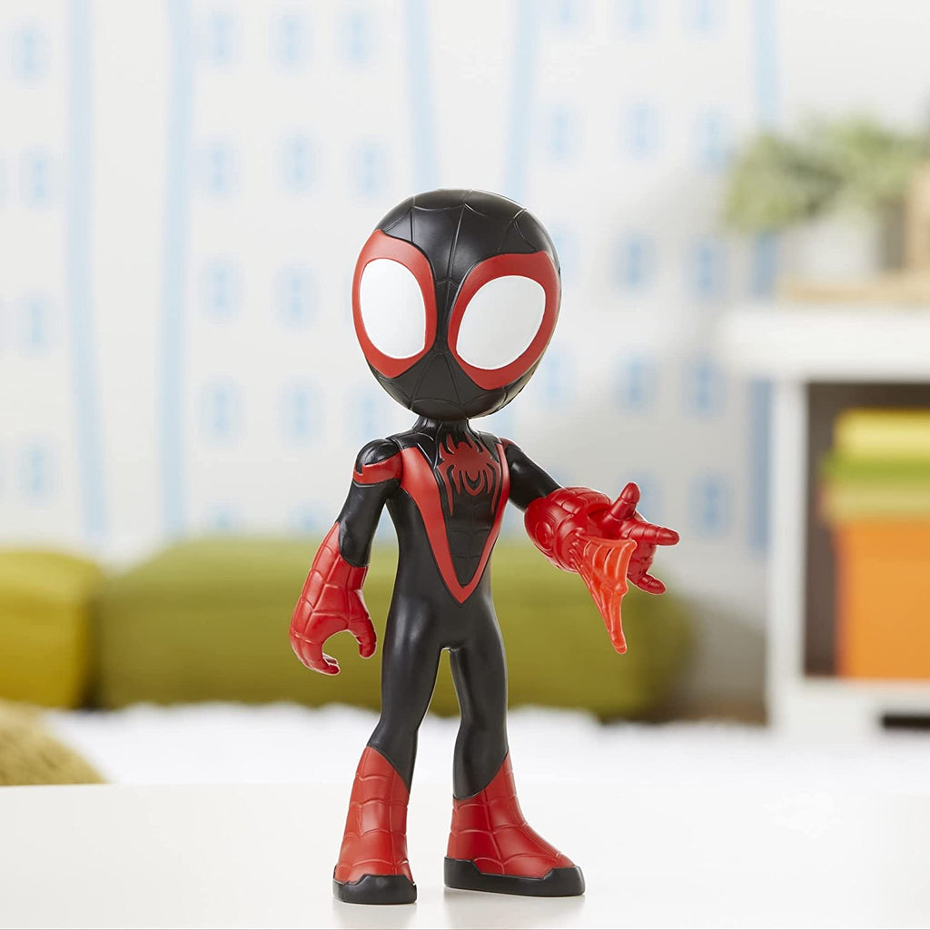 Marvel Spidey and His Amazing Friends Supersized Miles Morales: Spider-Man 9-inch Action Figure, Preschool Super Hero Toy, Kids Ages 3 and Up