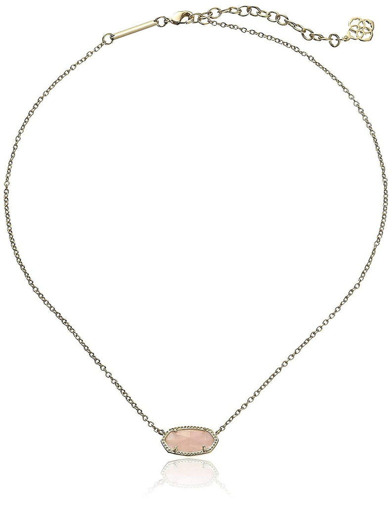 Kendra Scott Gold Rose Quartz Elisa Necklace