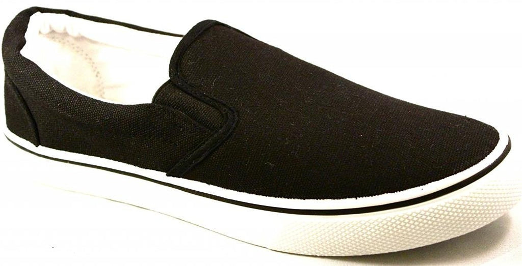 Zig Zag Mens Navy Canvas Slip-On