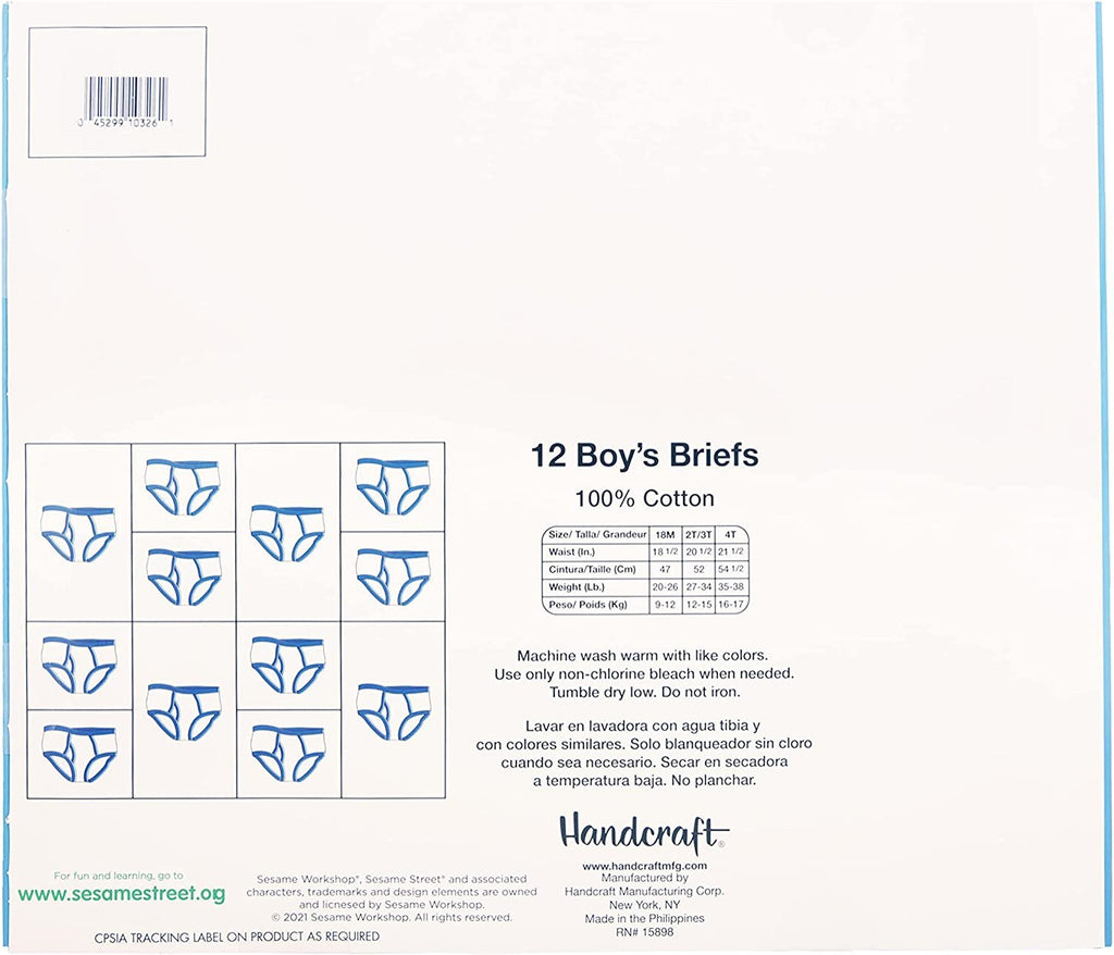 Sesame Street Boys' 12-Days of Surprise Underwear to Make Potty Training Fun, Available in Sizes 18 Months, 2/3t and 4t