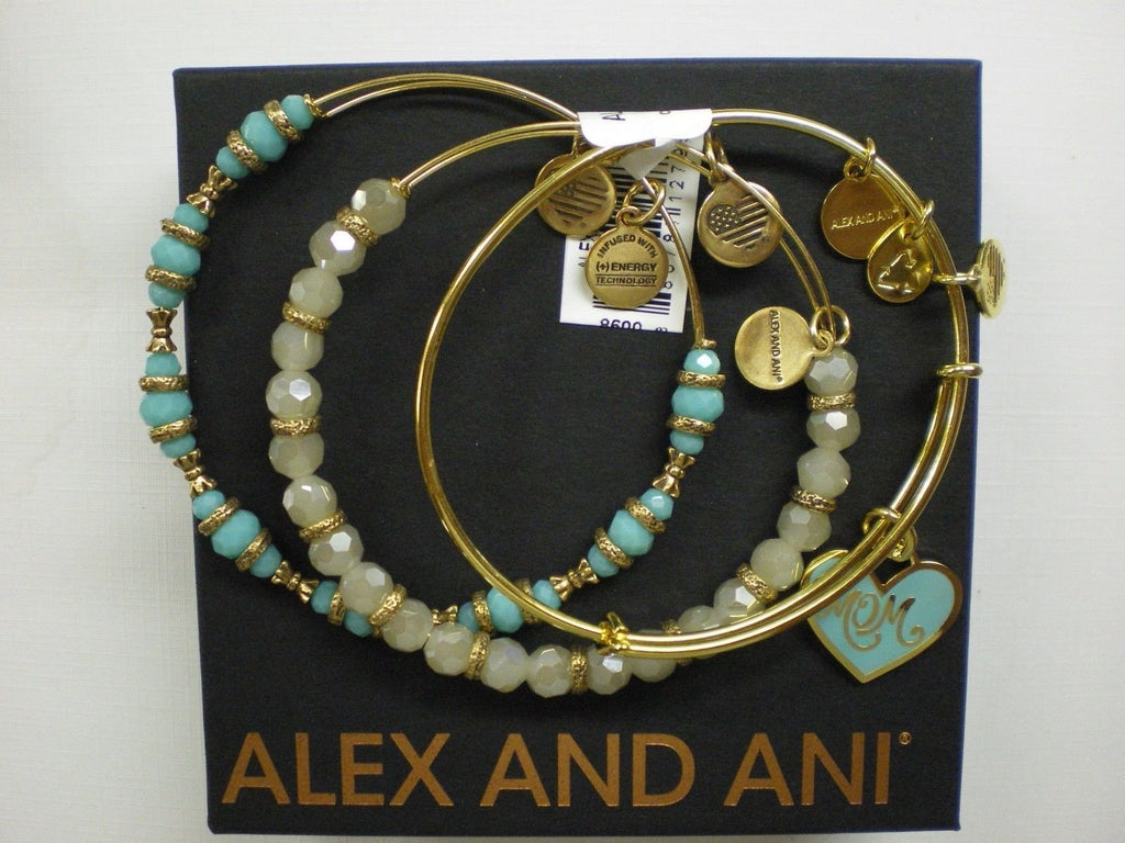 Alex and Ani Color Infusion Set of Three Mom Bangle Bracelet