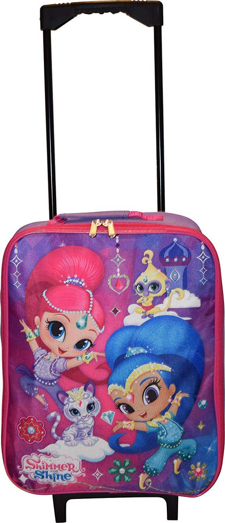 Nickelodeon Shimmer And Shine Girl's 15" Collapsible Wheeled Pilot Case - Rolling Luggage