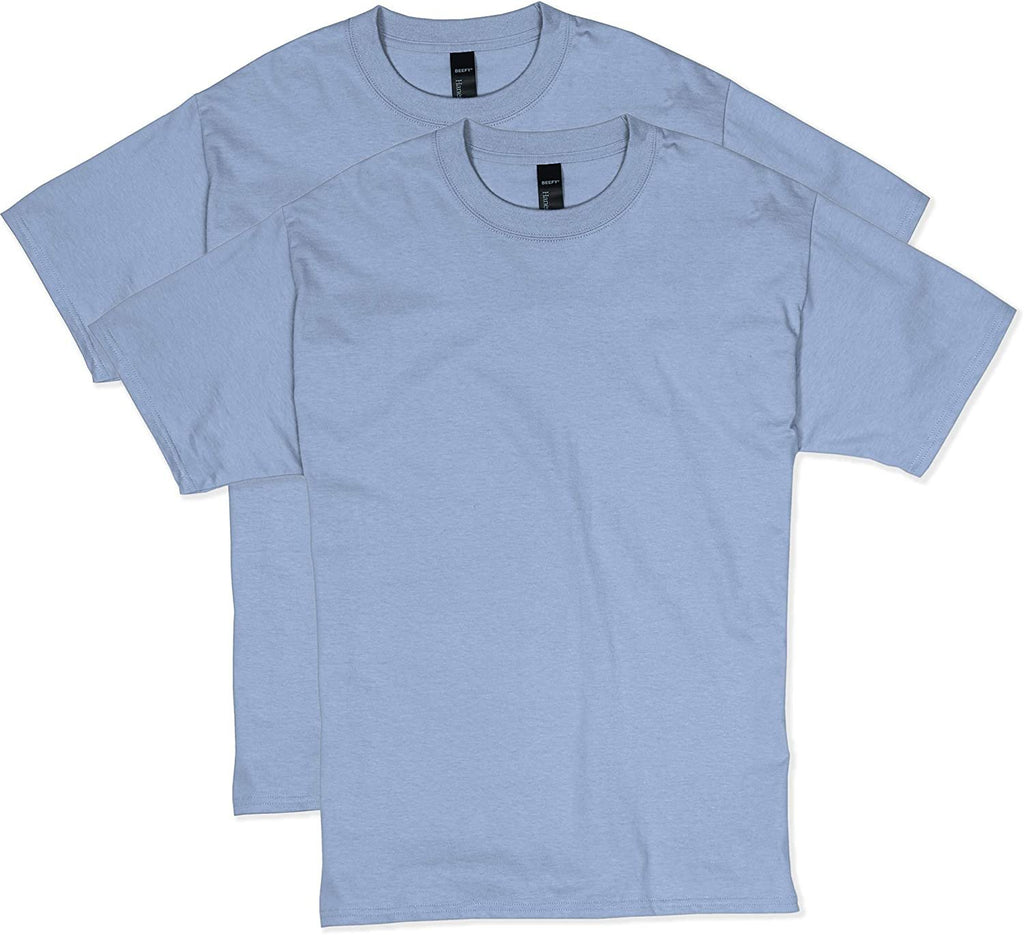 Hanes Men's Short Sleeve Beefy-T (Pack of 2), Light Blue, X-Large