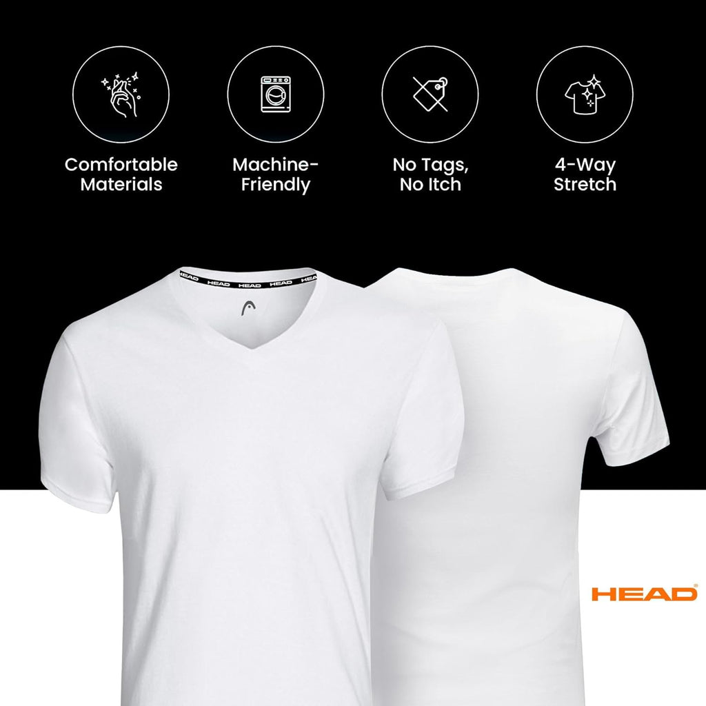 HEAD Men's White Crew Neck Tee 6-Pack - Sizes S-2X