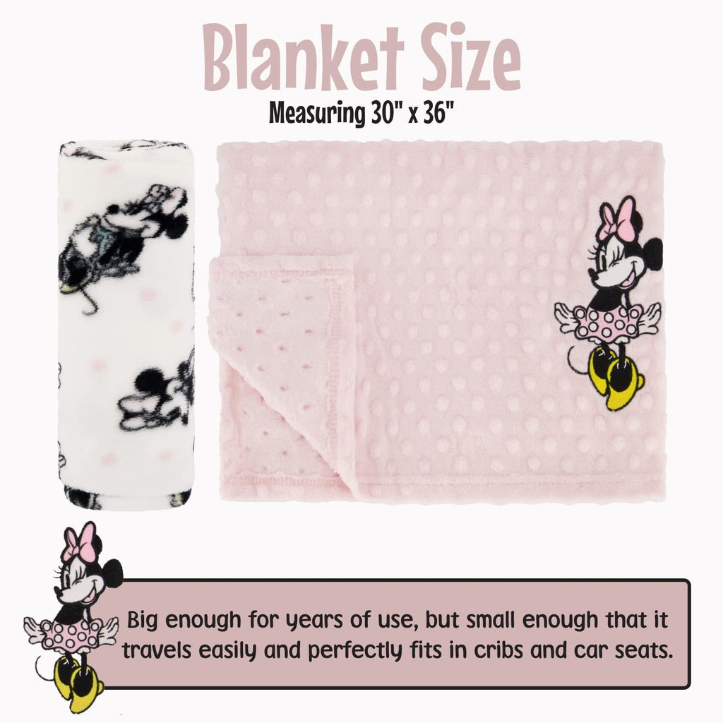 Disney 2-Pack Baby Blanket for Infants and Newborns, Plush Textured Fleece Mickey Mouse Blanket, for Toddler Boys