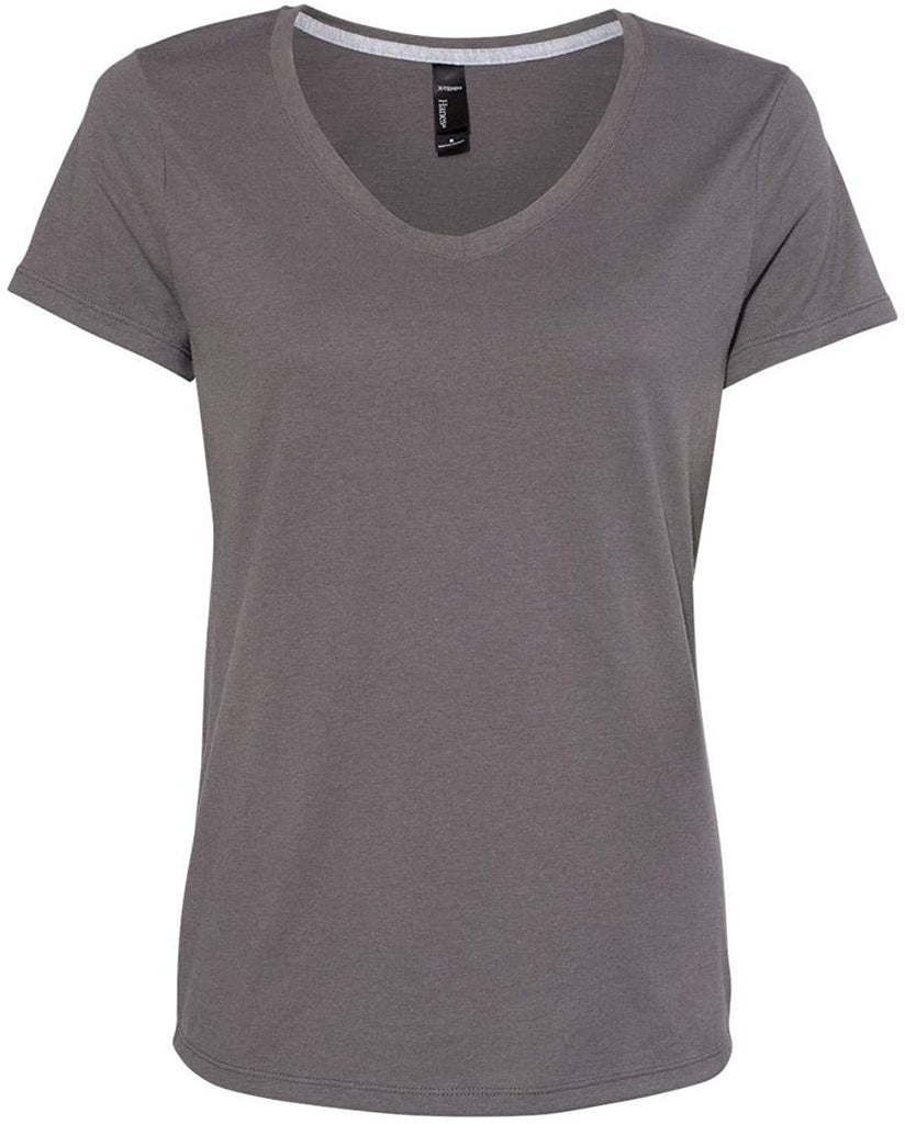 Hanes X-Temp Women’s V-Neck Short Sleeve T-Shirt M Smoke Grey