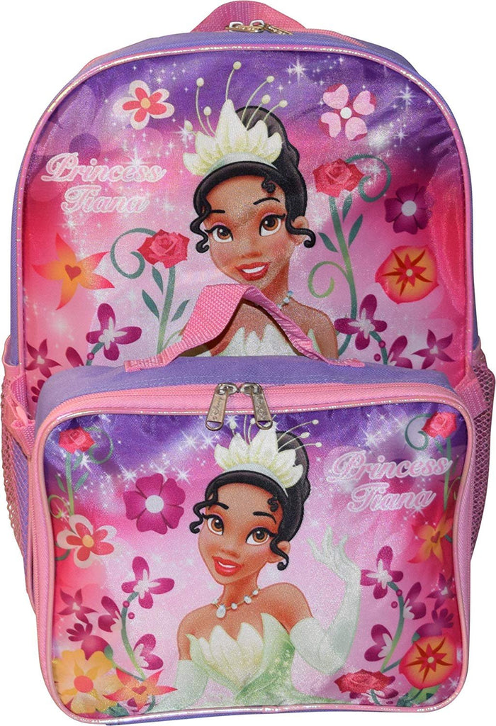 Princess Girl's Tiana 16" Backpack W/ Detachable Lunch Box