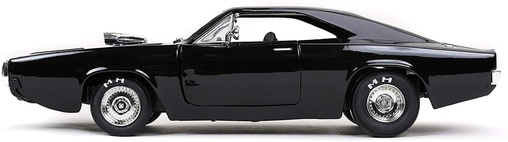 Jada Toys Fast & Furious F9 1:24 1970 Dom's Dodge Charger Die-cast Car, Toys for Kids and Adults (31942), Black