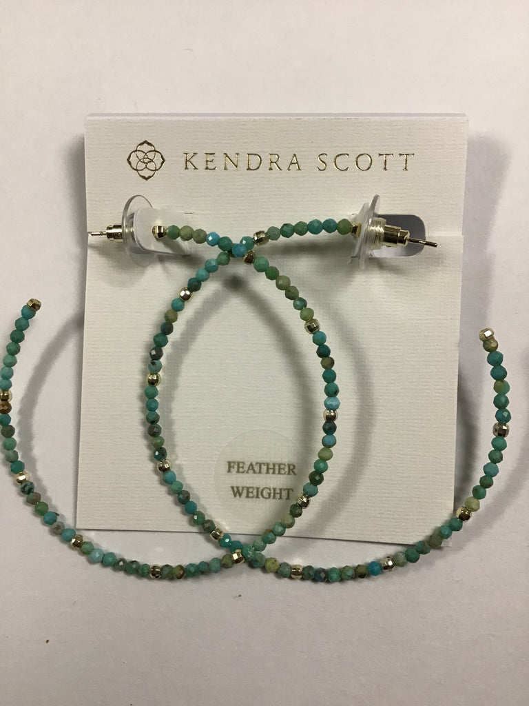 Kendra Scott Scarlet Hoop Earrings, Gold Turquoise