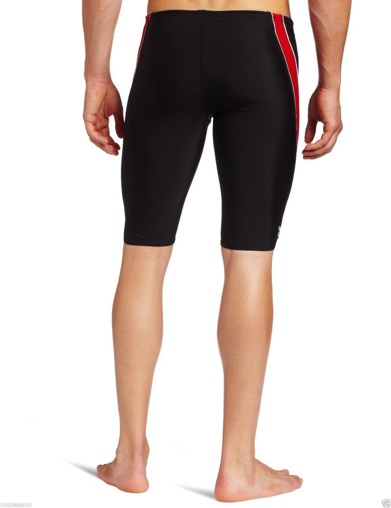 Speedo Boys Mercury SPL Jammer Swimsuit Waist BLK/RED Sizes 20-28