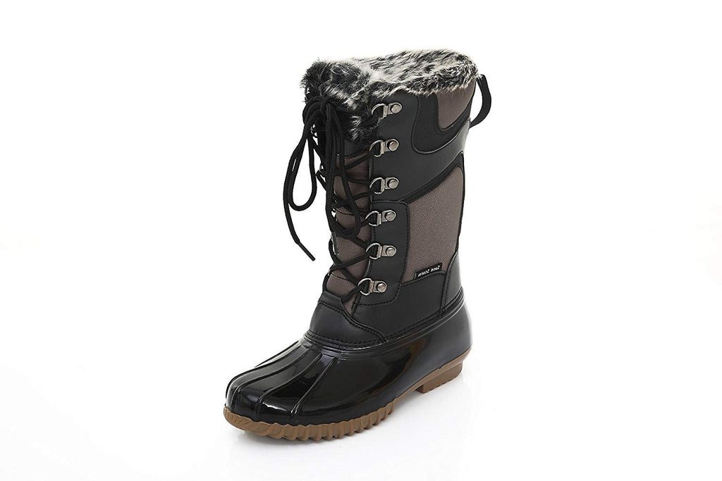 Womens Winter Snow Boots Tall - Insulated Lace-Up Closure Comfortable Weatherproof