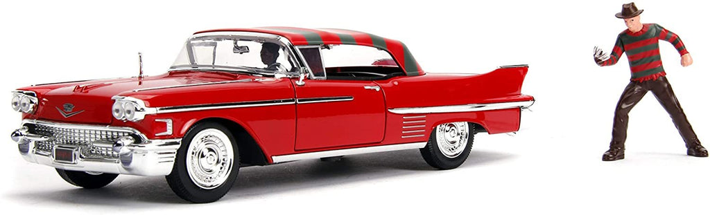 Jada Toys 1:24 Nightmare - '57 Cadillac W/Figure, Red, Standard, 26066