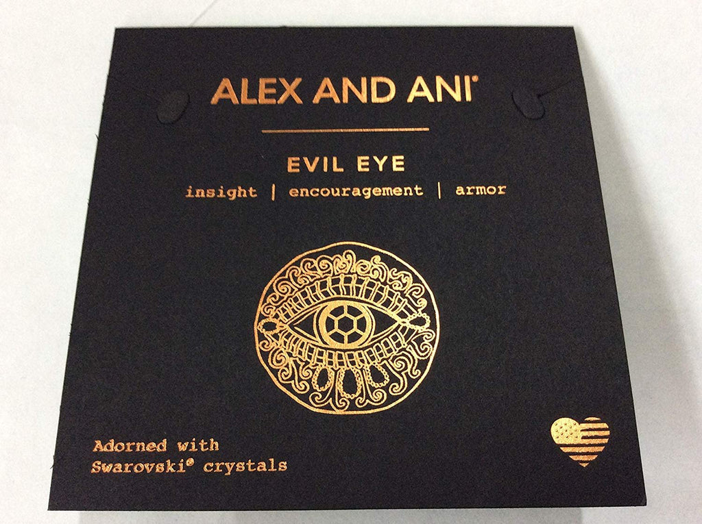 Alex and Ani Evil Eye Bangle Bracelet Midnight Silver NWTBC