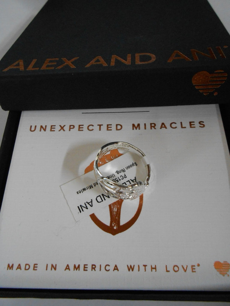 Alex and Ani UNEXPECTED MIRACLES SPOON RING  Silver NWTBC