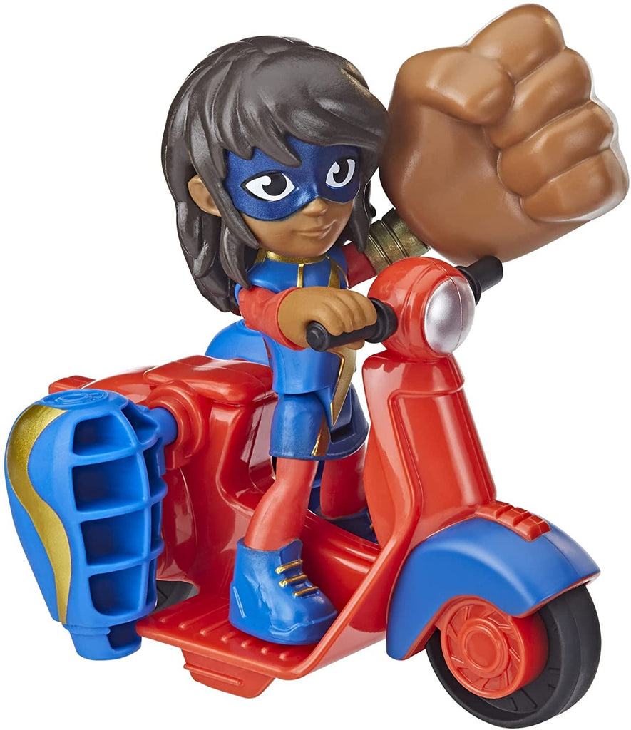 Hasbro Marvel Spidey and His Amazing Friends Ms. Marvel Action Figure and Embiggen Bike Vehicle, Preschool Toy for Kids Ages 3 and Up