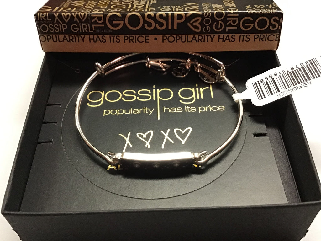 Alex and Ani Gossip Girl, XOXO Bar Bangle Bracelet Shiny Silver One Size
