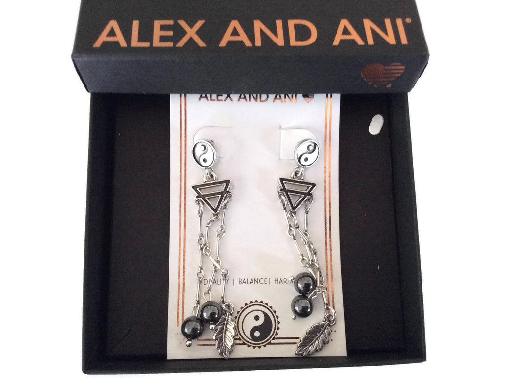 Alex and Ani Women's Yin Yang Chandelier Earrings