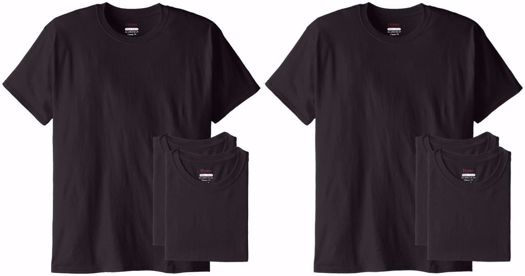 Hanes Men's Black Comfortblend Short-Sleeve T-Shirt Crew Neck 6-pack Sizes S-XL