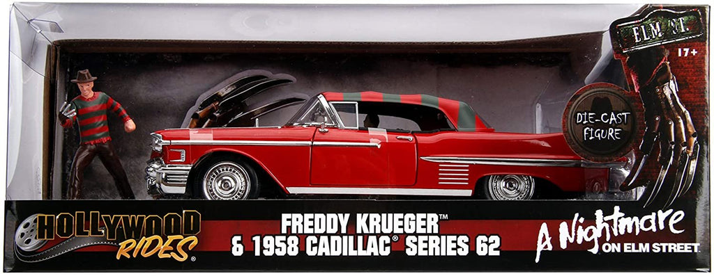 Jada Toys 1:24 Nightmare - '57 Cadillac W/Figure, Red, Standard, 26066