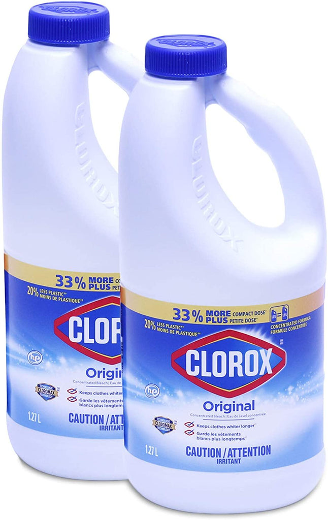 Clorox Concentrated Liquid Bleach with Cloromax Technology, Original - 43 Fl Oz / 1.27 L x 2 Pack