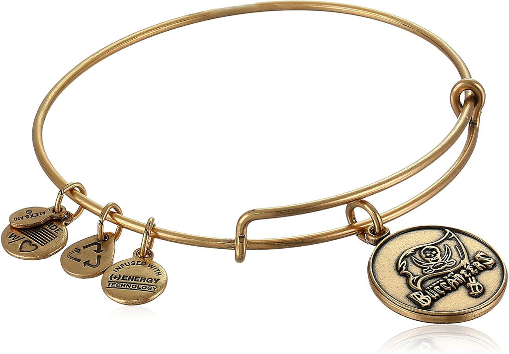 Alex and Ani "Nfl" Tampa Bay Buccaneer Logo Expandable Wire Rafaelian Gold Bangle Bracelet