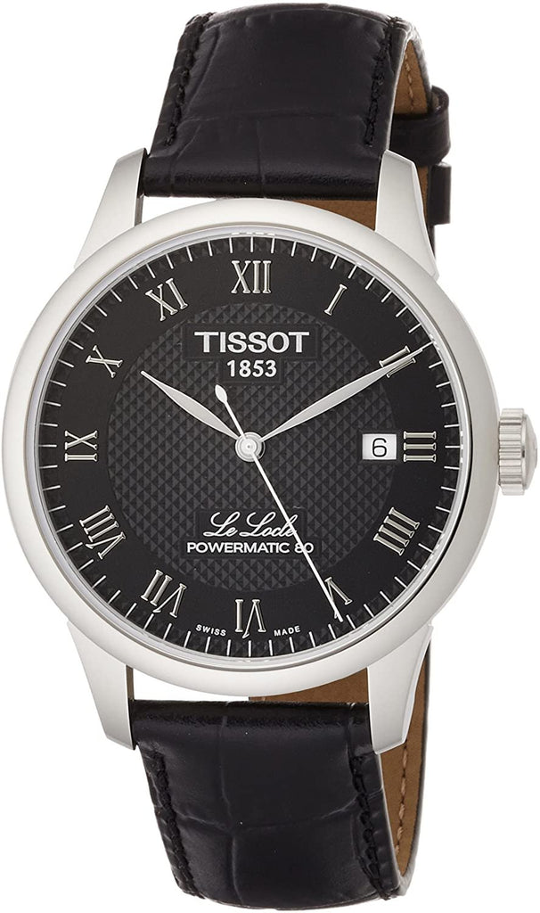 Tissot mens Le Locle Stainless Steel Dress Watch Black T0064071605300