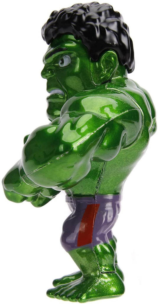 Jada Toys Metalfigs Marvel Avengers Hulk, 4" Die-Cast Collectible Figure, 100% Diecast Metal, Metallic Green