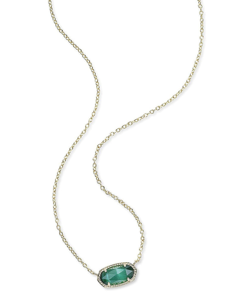 Kendra Scott Women's Elisa Birthstone Necklace May/Gold/Emerald Cat'S Eye Necklace