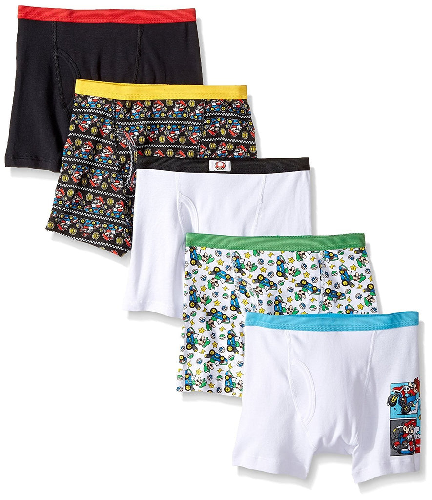 Handcraft Boys' Nintendo Mario 5pk Boxer Briefs