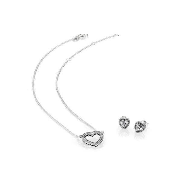 PANDORA Loving Hearts Jewelry Gift Set Necklace and Earrings B800425