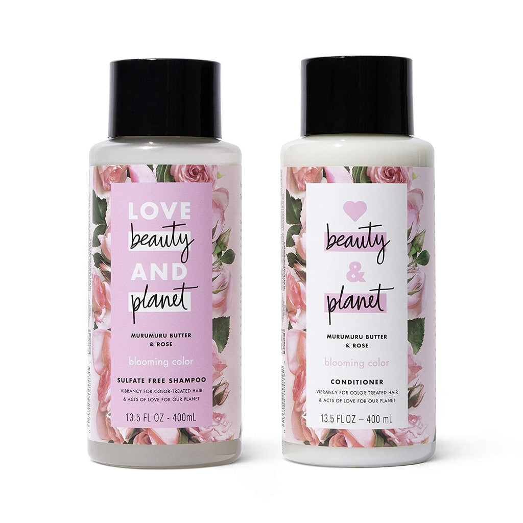 Love Beauty And Planet Rose Shampoo and Conditioner for Color Treated Hair, Silicone Free, Paraben Free and Vegan