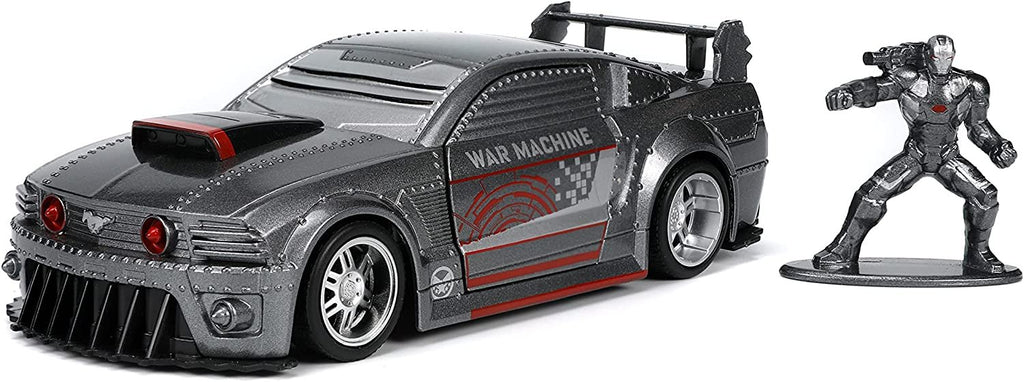 Jada Toys Marvel 1:32 2006 Ford Mustang GT Die-cast Car with 1.65" War Machine Figure, Toys for Kids and Adults Ages 8+