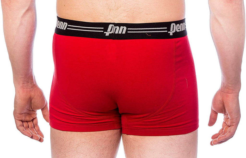 Penn Mens 3-Pack Athletic Boxer Briefs, Black-Red-Charcoal, XL