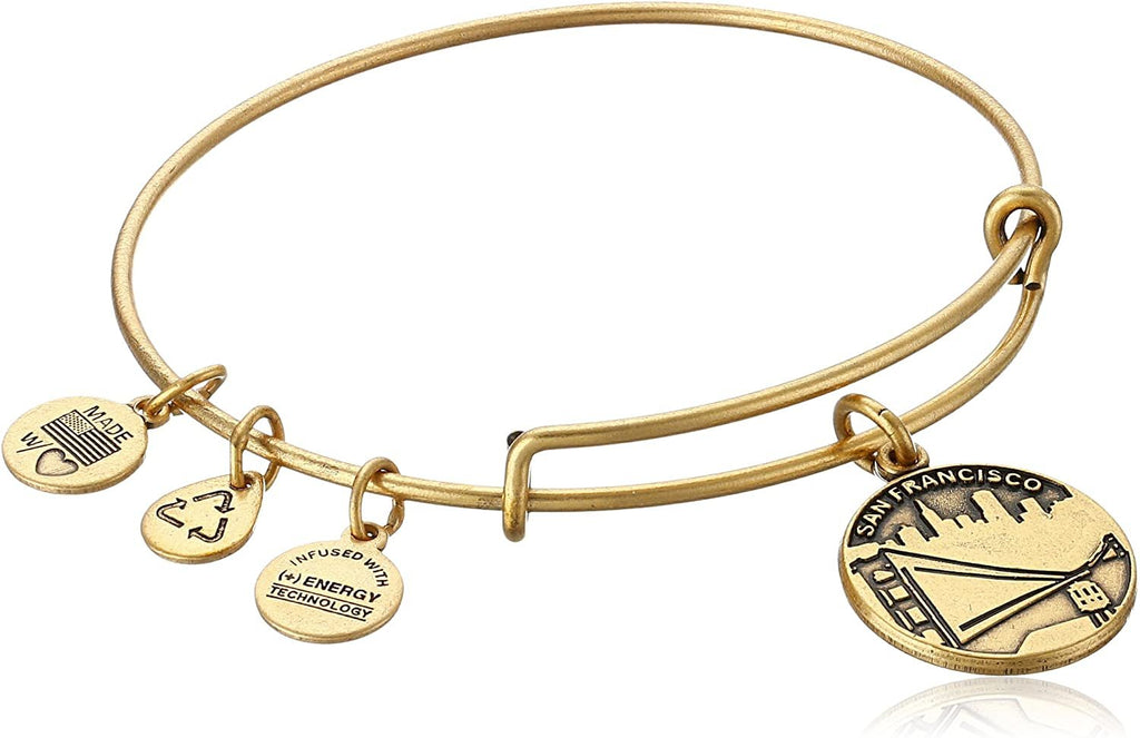 Alex and Ani "Places We Love" Rafaelian Gold-Tone San Francisco II Expandable Wire Bangle Bracelet