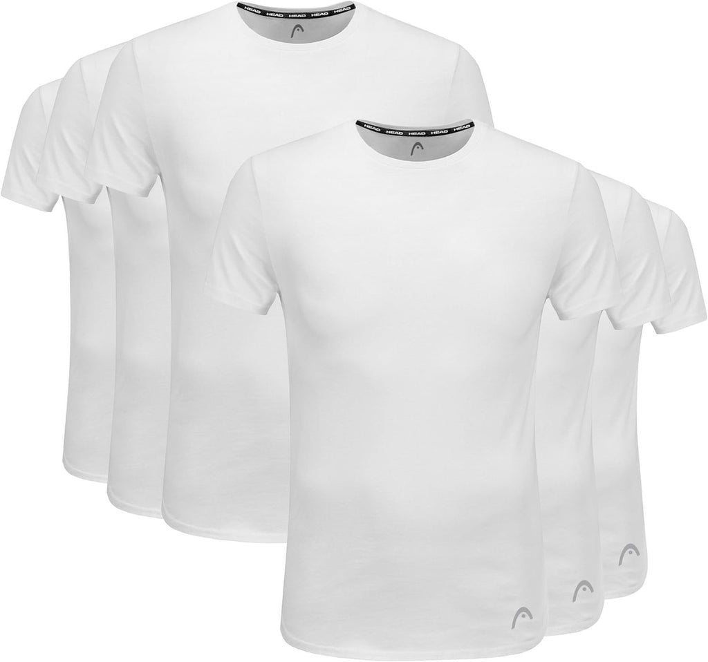 HEAD Men's White Crew Neck Tee 6-Pack - Sizes S-2X