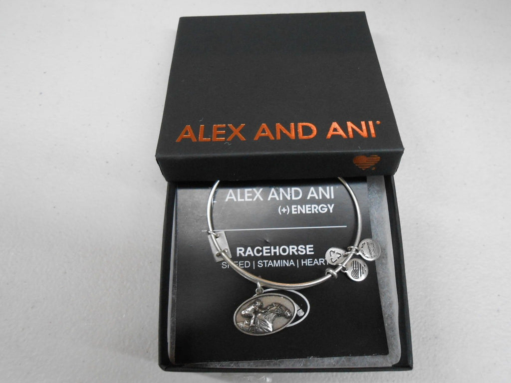 Alex and Ani Women's Racehorse Charm Bangle Rafaelian Silver Finish