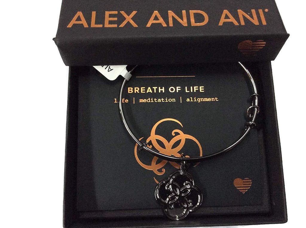 Alex and Ani Breath of Life Bangle Bracelet Midnight Silver NWTBC