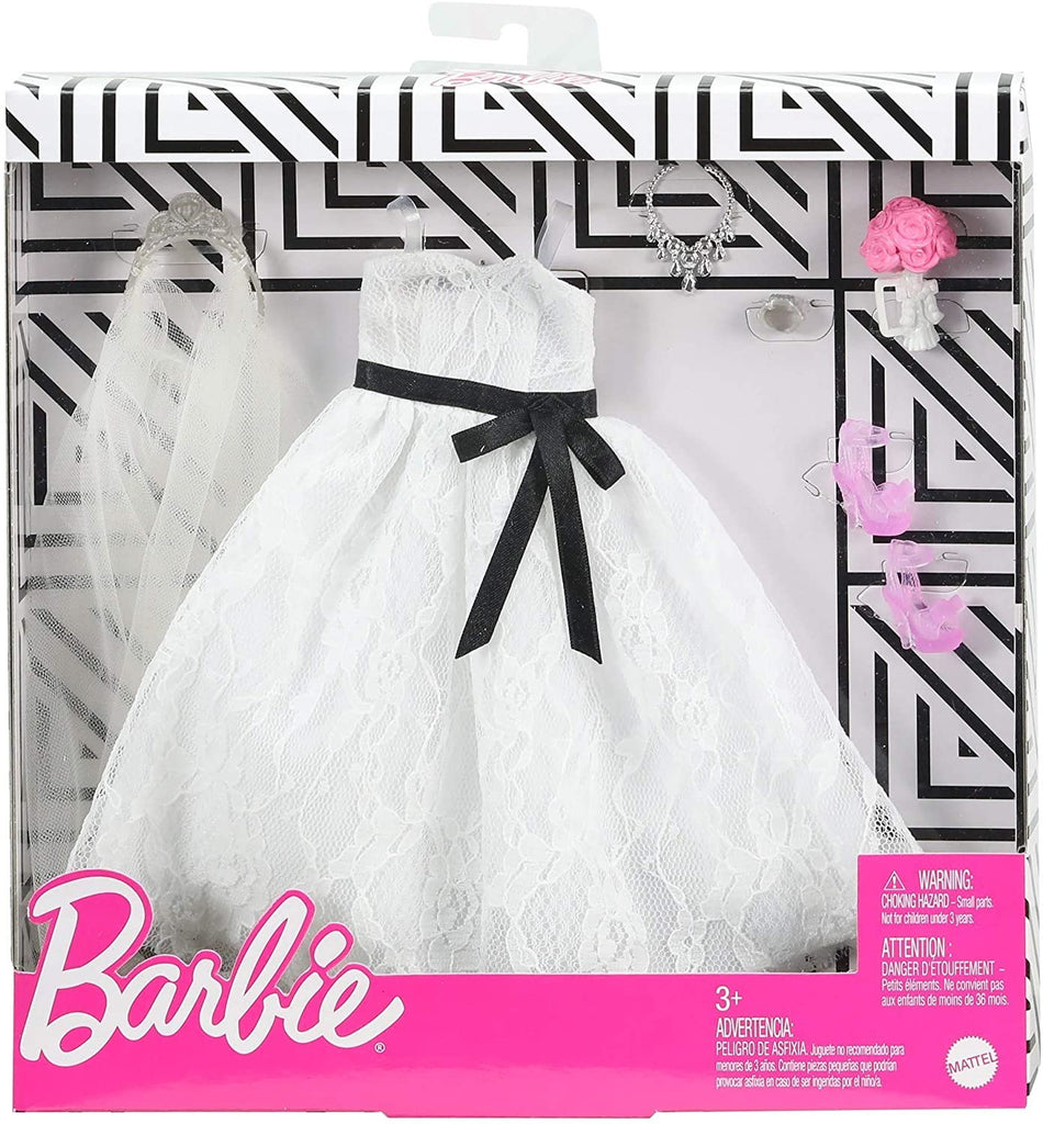 Barbie Fashion Pack: Bridal Outfit Doll with Wedding Dress, Veil, Shoes, Necklace, Bracelet & Bouquet, Gift for Kids 3 to 8 Years Old