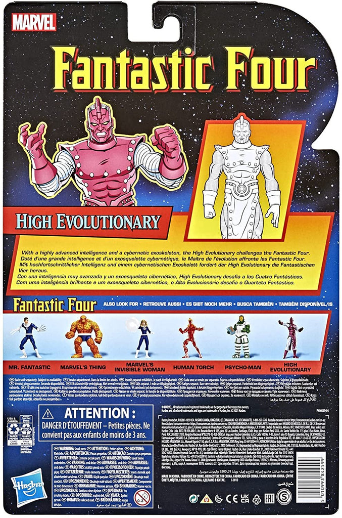 Hasbro Marvel Legends Series Retro Fantastic Four High Evolutionary 6-inch Action Figure Toy, Includes 2 Accessories