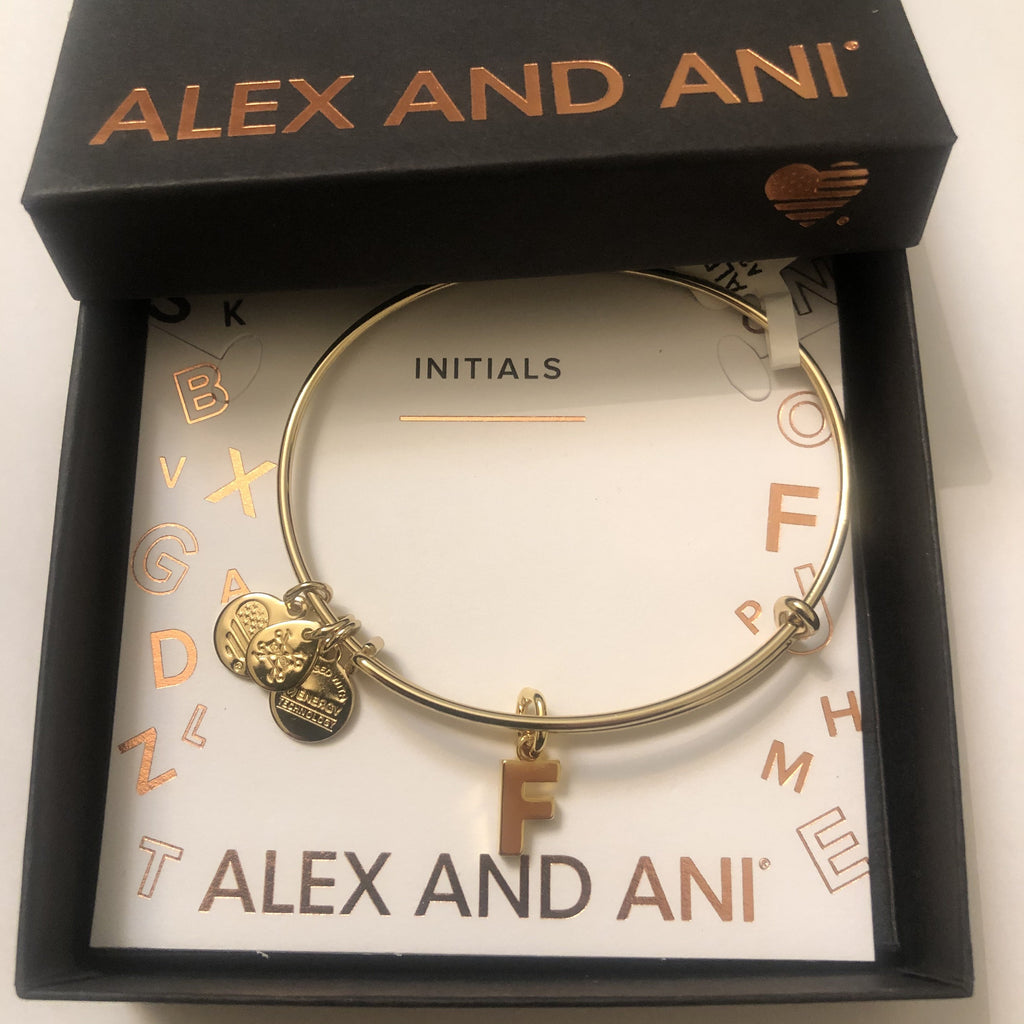 Alex and Ani Initial F III Bangle Bracelet
